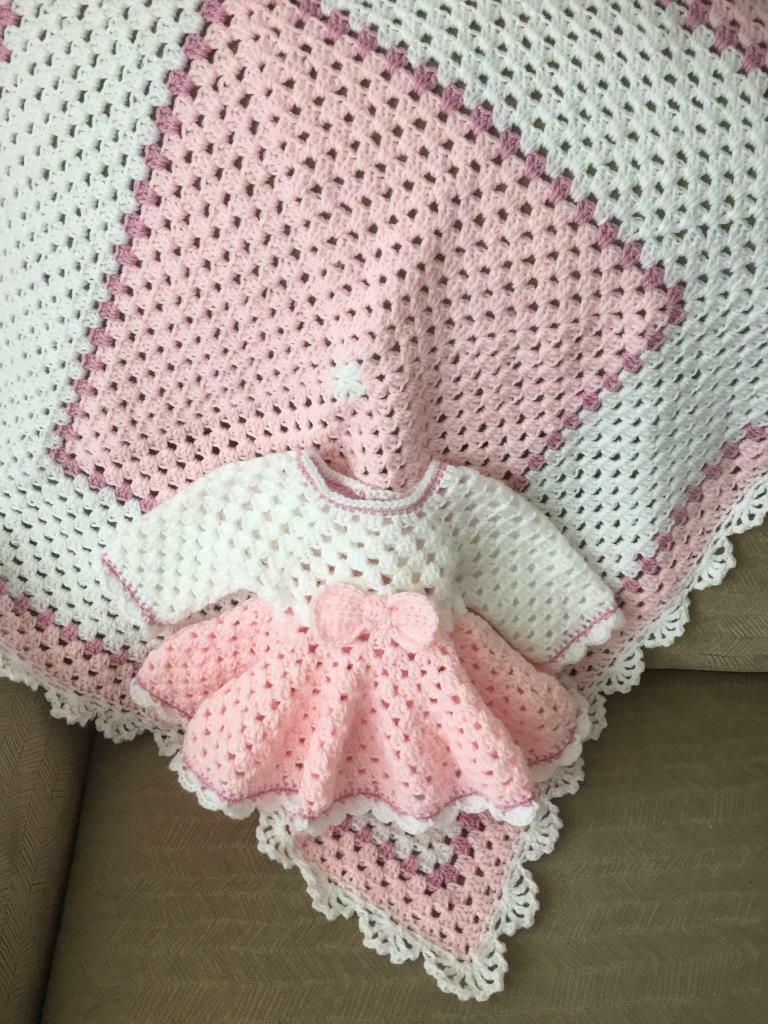 crochet baby girl set